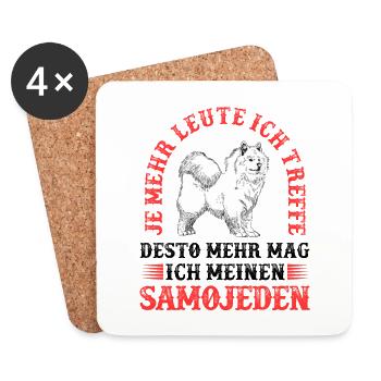 Samojede mehr mögen Samojedenspitz - Untersetzer (4er-Set) - Weiß - Vorne