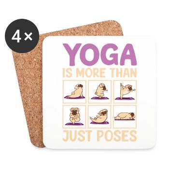 Yoga Is More Than Just Poses Mops Hund - Untersetzer (4er-Set) - Weiß - Vorne