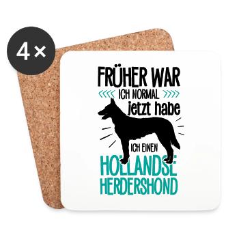 Hollandse Herdershond früher war ich normal - Untersetzer (4er-Set) - Weiß - Vorne