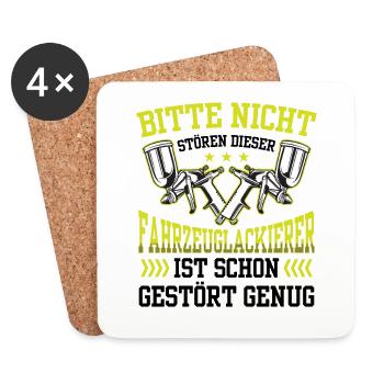 Fahrzeuglackierer bitte nicht stören Lackierer - Untersetzer (4er-Set) - Weiß - Vorne