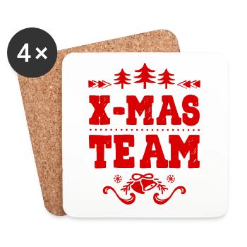 X-Mas Team - Untersetzer (4er-Set) - Weiß - Vorne
