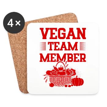 Vegan Team Member - Coasters (set of 4) - white - Front
