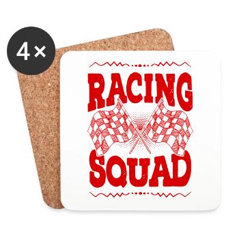 Équipe de course - Dessous de verre (lot de 4) - blanc - Devant