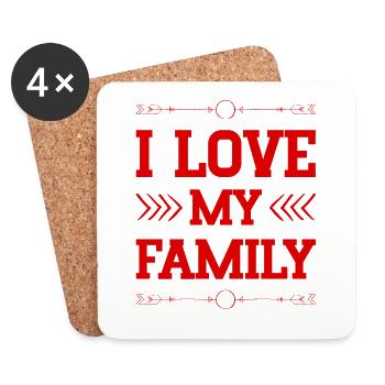 I Love my Family - Coasters (set of 4) - white - Front