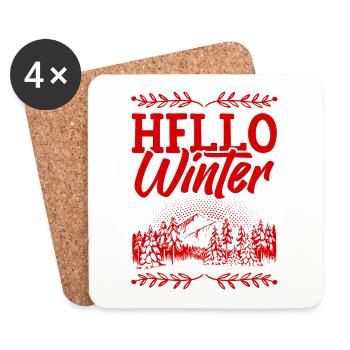 Hello Winter - Untersetzer (4er-Set) - Weiß - Vorne