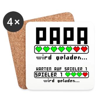 Werdender Vater Papa für Frischgebackene Väter - Untersetzer (4er-Set) - Weiß - Vorne