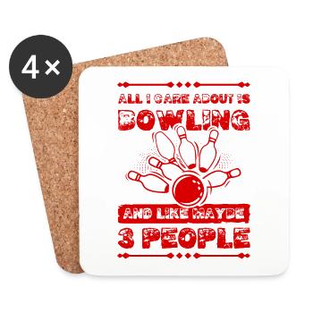 Bowling lustiger spruch - Untersetzer (4er-Set) - Weiß - Vorne