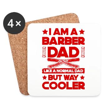 Barber Dad - Untersetzer (4er-Set) - Weiß - Vorne