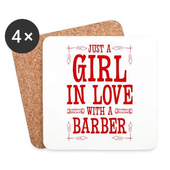 Girl in love with a Barber - Coasters (set of 4) - white - Front