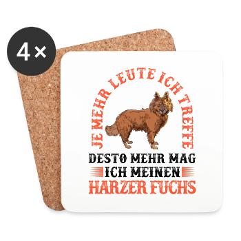 Mehr Harzer Fuchs weniger Menschen Hütefuchs - Untersetzer (4er-Set) - Weiß - Vorne
