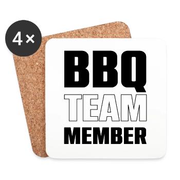 Équipe Bbq - Dessous de verre (lot de 4) - blanc - Devant