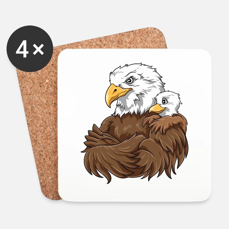 Starker Adler mit Adler Kind für einen Adler - Untersetzer (4er-Set) - Weiß