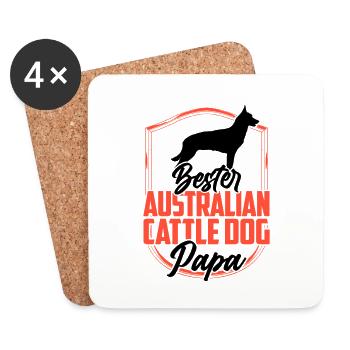 Australian Cattle Dog Papa Treibhund - Untersetzer (4er-Set) - Weiß - Vorne