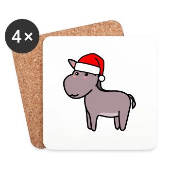 Bande dessinée Donkey Noël Noël - Dessous de verre (lot de 4) - blanc - Devant