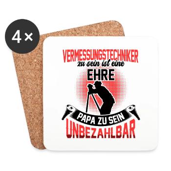 Vermessungstechniker ist eine Ehre Vermesser - Untersetzer (4er-Set) - Weiß - Vorne