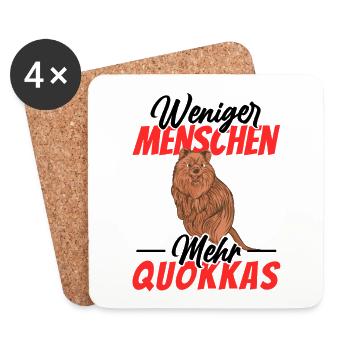 Weniger Menschen mehr Quokkas Quokka - Untersetzer (4er-Set) - Weiß - Vorne