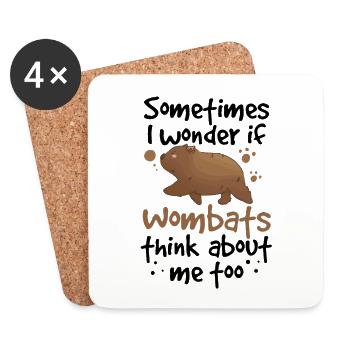 Wombats denken an mich Australien Beuteltier - Untersetzer (4er-Set) - Weiß - Vorne