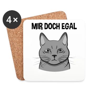 Katze Freches Kätzchen Lustiger Spruch Geschenk - Untersetzer (4er-Set) - Weiß - Vorne