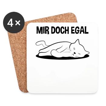 Katze Freches Kätzchen Lustiger Spruch Geschenk - Untersetzer (4er-Set) - Weiß - Vorne