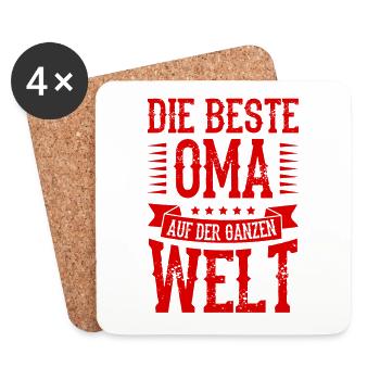 Beste Oma der Welt - Untersetzer (4er-Set) - Weiß - Vorne