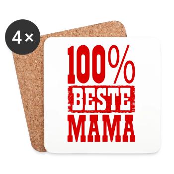 Beste Mama - Untersetzer (4er-Set) - Weiß - Vorne