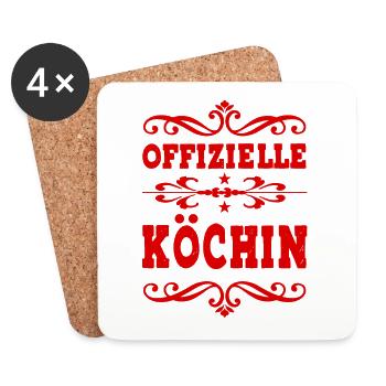 Premium Köchin - Untersetzer (4er-Set) - Weiß - Vorne