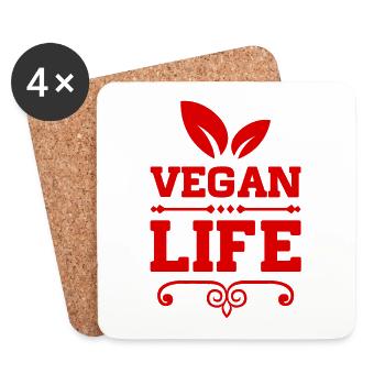 Vegan Life - Untersetzer (4er-Set) - Weiß - Vorne