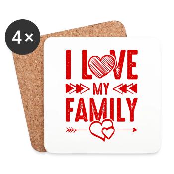 I Love my Family - Coasters (set of 4) - white - Front