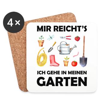 Garten Lustiger Spruch Hobbygärtner Geschenkidee - Untersetzer (4er-Set) - Weiß - Vorne