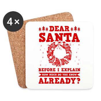 Dear Santa - Coasters (set of 4) - white - Front