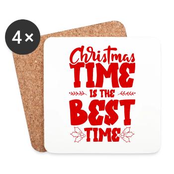 Noël meilleur moment - Dessous de verre (lot de 4) - blanc - Devant