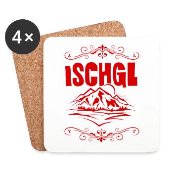 Ischgl Alpen Österreich - Untersetzer (4er-Set) - Weiß - Vorne