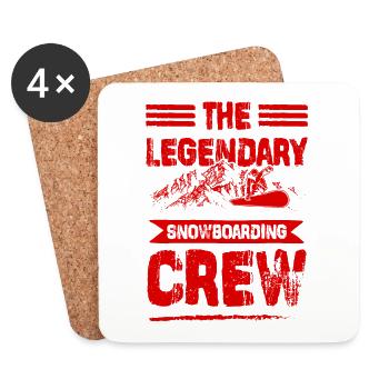 Legendary Snowboarding crew - Untersetzer (4er-Set) - Weiß - Vorne