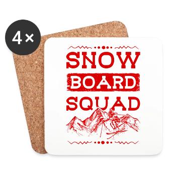 Snowboard Squad - Untersetzer (4er-Set) - Weiß - Vorne