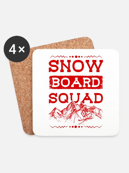 Snowboard Squad - Coasters (set of 4) - white