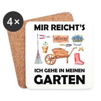 Garten Lustiger Spruch Hobbygärtner Geschenkidee - Untersetzer (4er-Set) - Weiß - Vorne