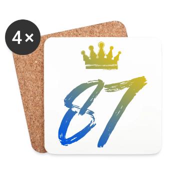87 Zahl Krone - Untersetzer (4er-Set) - Weiß - Vorne