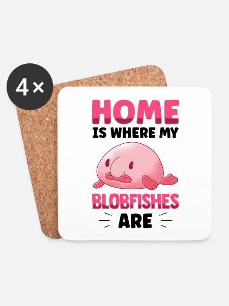 Zuhause ist wo mein Blobfisch ist Blobfisch - Untersetzer (4er-Set) - Weiß