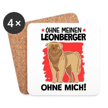 Ohne meinen Leonberger ohne mich - Untersetzer (4er-Set) - Weiß - Vorne