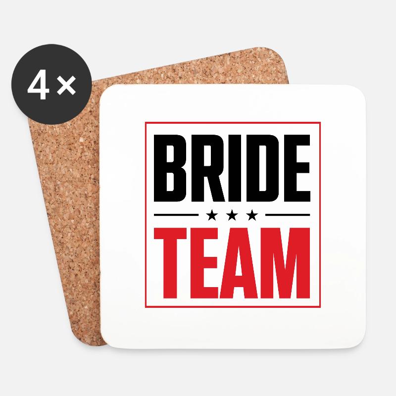 Bride Team - Untersetzer (4er-Set) - Weiß