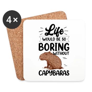 Capybara serait ennuyeux sans capybara - Dessous de verre (lot de 4) - blanc - Devant