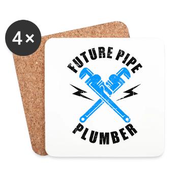 Tuyauterie sanitaire Tuyauterie Raccord future tuyauterie - Dessous de verre (lot de 4) - blanc - Devant