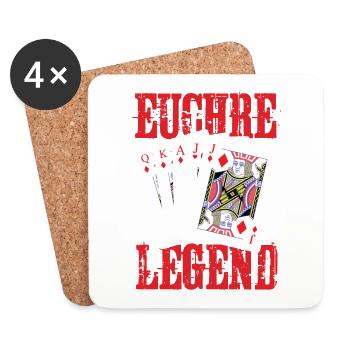 Euchre Legend Euchre Card Game Euchre - Coasters (set of 4) - white - Front