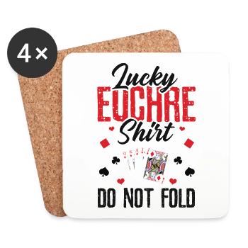 Lucky Euchre ne se plie pas - Euchre Player Card - Dessous de verre (lot de 4) - blanc - Devant