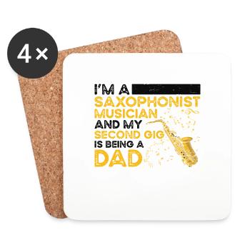 I am a saxophonist Musician Jazz musician - Coasters (set of 4) - white - Front