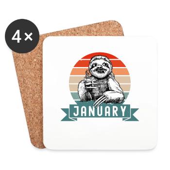 Legends Were Born In January 1920 Sloth Sloth - Coasters (set of 4) - white - Front
