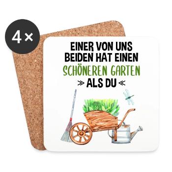 Garten Lustiger Spruch Hobby Gärtner Geschenkidee - Untersetzer (4er-Set) - Weiß - Vorne