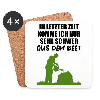 Garten Beet Lustiger Spruch Gärtner Geschenkidee - Untersetzer (4er-Set) - Weiß - Vorne
