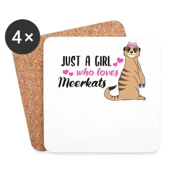 Suricate disant cadeau dames fille - Dessous de verre (lot de 4) - blanc - Devant
