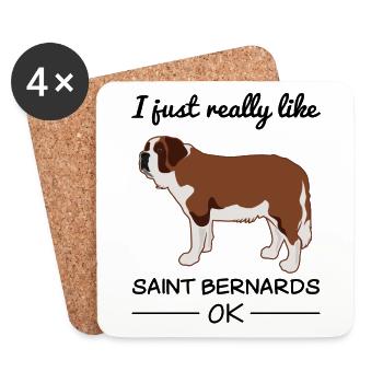 St. Bernard Dog Dog Lovers Quote Gift - Coasters (set of 4) - white - Front